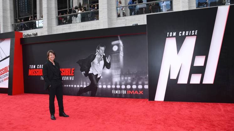 May 18, 2025, New York, Ny, United States: Tom Cruise attends the US Premiere of Mission: Impossible Ã The Final Reckoning at Lincoln Center Fountain Plaza in New York. May 18, 2025. New York United States - ZUMAp281 20250518_zea_p281_065 Copyright: xPhotoxImagexPressx