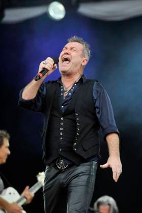 Cold Chisel at Hard Rock Calling Jimmy Barnes of Cold Chisel performing at Hard Rock Calling, Hyde Park, London, England, UK, 13th July 2012. festival concert music gig live on stage half length black blue shirt waistcoat microphone singing CAP MAR Martin Harris London Great Britain Copyright: xMartinxHarris CapitalxPicturesx