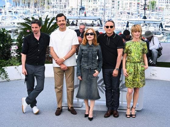 Cannes, 78th Cannes Film Festival 2025 - day 7 - photocall of the film La Femme La Plus Riche Du Monde Cannes, 78th Cannes Film Festival 2025 - day 7 - photocall of the film La Femme La Plus Riche Du Monde (The Richest Woman In The World) - In the photo: Raphaël Personnaz, Laurent Lafitte, Isabelle Huppert, Thierry Klifa and Marina Foïs Cannes Italy  Copyright: xIPA ABACAx