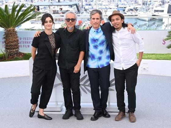 Cannes, 78th Cannes Film Festival 2025 - day 7 - photocall of the film Magellan Cannes, 78th Cannes Film Festival 2025 - day 7 - photocall of the film Magellan . In the photo Ângela Azevedo, Lav Diaz, Gael García Bernal and Amado Arjay Babon Cannes France  Copyright: xIPA ABACAx