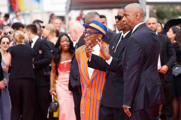 Spike Lee, ASAP Rocky und Denzel Washington bei der Premiere des Kinofilms Highest 2 Lowest auf dem Festival de Cannes 2025 78. Internationale Filmfestspiele von Cannes im Palais des Festivals. Cannes, 19.05.2025