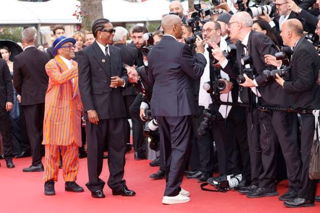 Spike Lee, ASAP Rocky und Denzel Washington bei der Premiere des Kinofilms Highest 2 Lowest auf dem Festival de Cannes 2025 78. Internationale Filmfestspiele von Cannes im Palais des Festivals. Cannes, 19.05.2025
