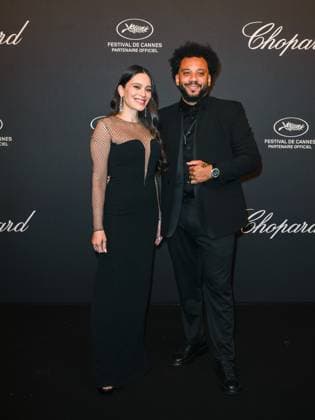 Cannes, Italy: Cannes, 78th Cannes Film Festival 2025 - evening 7 - Chopard Universe Dinner 2025 - In the photo:, Marcelo Vieira, Clarice Alves Cannes Italy  - ZUMAp169 20250519_zea_p169_2194 Copyright: xSimonexComix