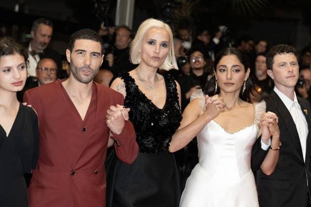Cannes - Alpha Red Carpet DN Tahar Rahim, Julia Ducournau, Golshifteh Farahani attend the Alpha red carpet at the 78th annual Cannes Film Festival at Palais des Festivals on May 19, 2025 in Cannes, France. Photo by David NIVIERE ABACAPRESS.COM CANNES France  Copyright: xNivierexDavid ABACAPRESS.COMx