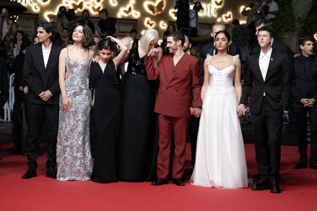Cannes - Alpha Red Carpet DN Louai El Amrousy, Emma Mackey, Melissa Boros, Arnaud Chautard, Julia Ducournau, Tahar Rahim, Nicolas Altmayer, Golshifteh Farahani, Eric Altmayer and Finnegan Oldfield attend the Alpha red carpet at the 78th annual Cannes Film Festival at Palais des Festivals on May 19, 2025 in Cannes, France. Photo by David NIVIERE ABACAPRESS.COM CANNES France Copyright: xNivierexDavid ABACAPRESS.COMx