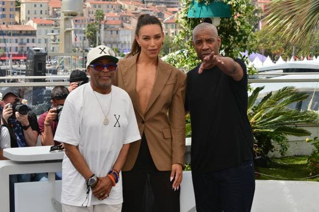 May 19, 2025, Cannes, France: CANNES, FRANCE - MAY 19: Spike Lee, Ilfenesh Hadera and Denzel Washington pose during the Highest 2 Lowest photocall at the 78th annual Cannes Film Festival at Palais des Festivals on May 19, 2025 in Cannes, France Cannes France - ZUMAi09_ 20250519_zaf_i09_052 Copyright: xFrederickxInjimbertx