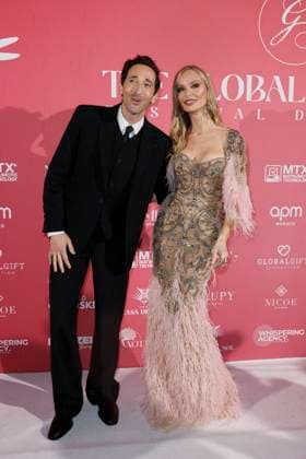 Cannes - Global Gift Gala Arrivals Adrien Brody and Georgina Chapman attend the Global Gift Gala ahead the 78th annual Cannes Film Festival on May 19, 2025 in Cannes, France. Photo by Marco Piovanotto ABACAPRESS.COM Cannes France  Copyright: xPiovanottoxMarco ABACAx