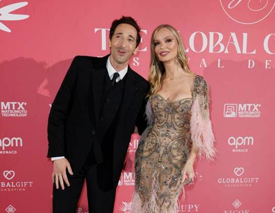 Cannes - Global Gift Gala Arrivals Adrien Brody and Georgina Chapman attend the Global Gift Gala ahead the 78th annual Cannes Film Festival on May 19, 2025 in Cannes, France. Photo by Marco Piovanotto ABACAPRESS.COM Cannes France  Copyright: xPiovanottoxMarco ABACAx