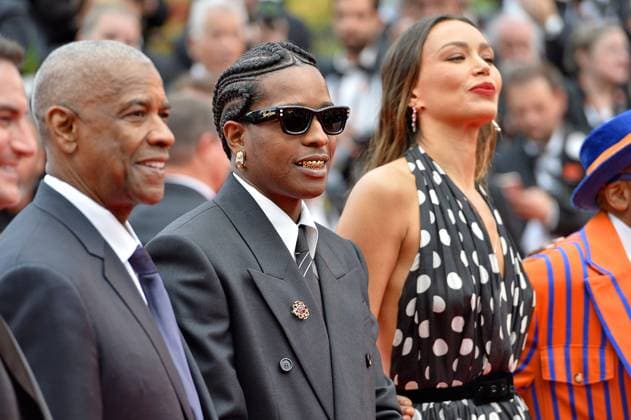 Denzel Washington, ASAP Rocky und Ilfenesh Hadera bei der Highest 2 Lowest Film Premiere am 19.05.2025 im Rahmen vom 78. Film Festival in Cannes Highest 2 Lowest Filmpremiere in Cannes