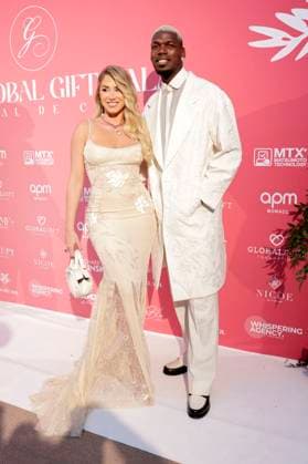 Paul Pogba mit Ehefrau Maria Zulay Pogba Salaues bei der Global Gift Gala 2025 auf dem Festival de Cannes 2025 78. Internationale Filmfestspiele von Cannes im La MÃ me Plage. Cannes, 19.05.2025