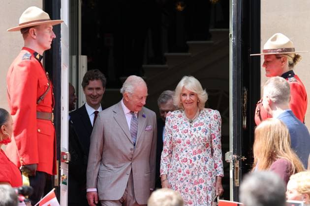 . 20 05 2025. London, United Kingdom. King Charles III and Queen Camilla leaving Canada House in London, after a visit to mark 100 years since it opened in June 1925  xStephenxLockx xi-Imagesx IIM-25957-0009