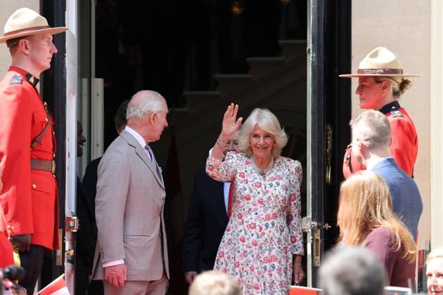 . 20 05 2025. London, United Kingdom. King Charles III and Queen Camilla leaving Canada House in London, after a visit to mark 100 years since it opened in June 1925  xStephenxLockx xi-Imagesx IIM-25957-0010