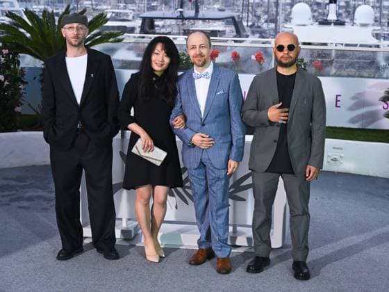 Cannes, France: Cannes, 78th Cannes Film Festival 2025 - Day 8 - Photocall of the film Adami. In the picture Adrien Marcellin, Mila Levistre, Emilien Levistre and Bachar Mar-KhalifÃ Cannes  - ZUMAp169 20250520_zea_p169_205 Copyright: xAlbertoxTerenghix