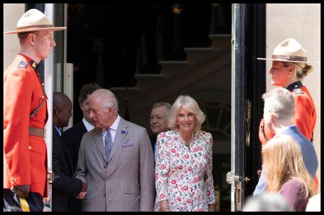 . 20 05 2025. London, United Kingdom. King Charles III and Queen Camilla leaving Canada House in London after a visit to mark 100 years since it opened in June 1925 .  xStephenxLockx xi-Imagesx IIM-25957-0015