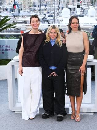 Cannes, 78th Cannes Film Festival 2025 - Day 8 - Photocall of the film Love Me Tender . Cannes, 78th Cannes Film Festival 2025 - Day 8 - Photocall of the film Love Me Tender . In the picture Vicky Krieps, Anna Cazenave Cambet, Monia Chokri Cannes France  Copyright: xIPA ABACAx