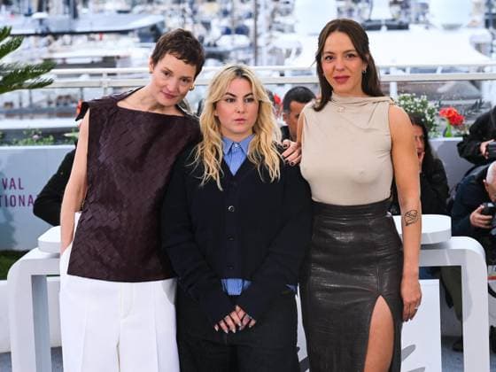 Cannes, 78th Cannes Film Festival 2025 - Day 8 - Photocall of the film Love Me Tender . Cannes, 78th Cannes Film Festival 2025 - Day 8 - Photocall of the film Love Me Tender . In the picture Vicky Krieps, Anna Cazenave Cambet, Monia Chokri Cannes France  Copyright: xIPA ABACAx
