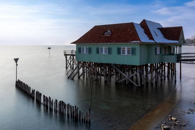 IMAGO Creative, Winter, Auf dem Land Aeschacher Badehaus in Lindau am Bodensee, Bayern Aeschacher Badehaus in Lindau am Bodensee, Bayern (License=RF) Copyright: xZoonar.com ROBERTxJANKx 23409260