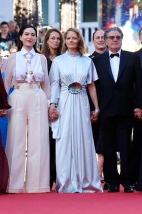 Rebecca Zlotowski, Jodie Foster und Daniel Auteuil bei der Premiere des Kinofilms Vie privÃ e A Private Life auf dem Festival de Cannes 2025 78. Internationale Filmfestspiele von Cannes im Palais des Festivals. Cannes, 20.05.2025