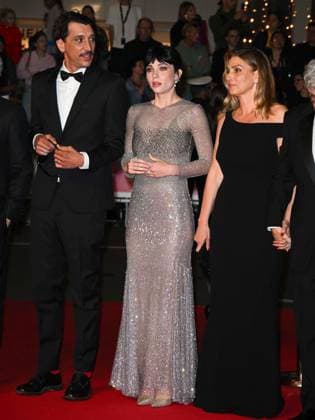 Cannes, France: Cannes, 78th Cannes Film Festival 2025 - Evening 8 - Red Carpet of the film Fuori. In the photo Corrado Fortuna, Matilda De Angelis, Ippolita Di Majo Cannes  - ZUMAp169 20250520_zea_p169_1532 Copyright: xManuelexMangiarottix