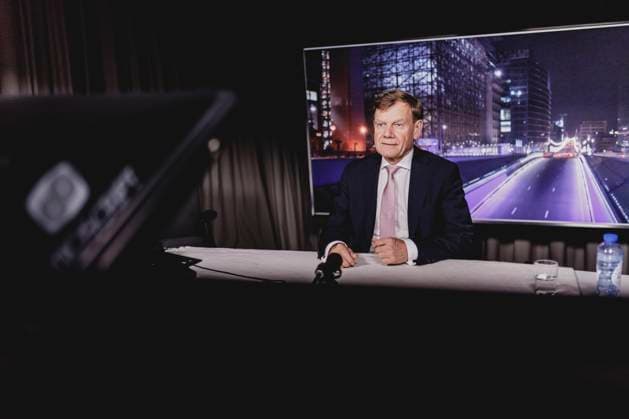 Johann Wadephul (CDU), Bundesaussenminister, aufgenommen bei einer Live-Schalte beim ZDF nach dem Rat fuer Auswaertige Angelegenheiten in Bruessel, 20.05.2025. Fotografiert im Auftrag des Auswaertigen Amtes. Bruessel Belgien *** Johann Wadephul CDU , Federal Foreign Minister, taken during a live broadcast on ZDF after the Foreign Affairs Council in Brussels, 20 05 2025 Photographed on behalf of the Foreign Office Brussels Belgium Copyright: xFlorianxGaertner AAx