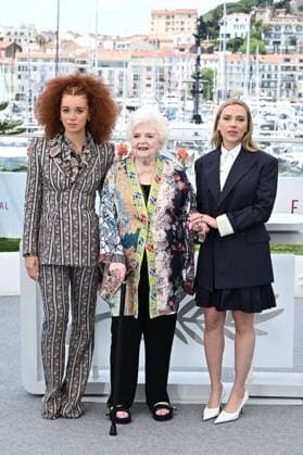 RECORD DATE NOT STATED Cannes Eleanor The Great Photocall Erin Kellyman, June Squibb and Scarlett Johansson pose during the Eleanor The Great photocall at the 78th annual Cannes Film Festival at Palais des Festivals on May 21, 2025 in Cannes, France. Photo by David Niviere ABACAPRESS.COM Cannes France  Copyright: xNivierexDavid ABACAPRESS.COMx