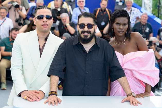 Cannes Aisha can t fly away Photocall NG Buliana Simon, Ziad Zaza and Morad Mustafa attending the ‘Aisha can t fly’ away photocall in Cannes, France, on May 21, 2025, as part of the Cannes Film Festival. Photo by Nicolas Genin ABACAPRESS.COM Cannes France  Copyright: xGeninxNicolas ABACAx