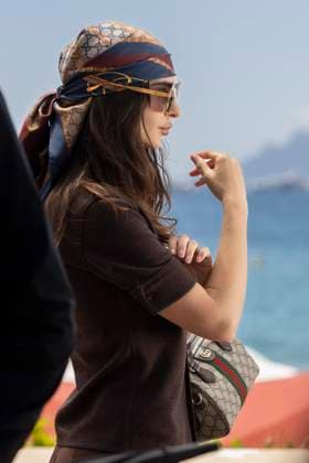 Cannes Emily Ratajkowski along the Croisette MP Emily Ratajkowski plays in a commercial for Gucci along the Croisette ahead the 78th annual Cannes Film Festival on May 21, 2025 in Cannes, France. Photo by Marco Piovanotto ABACAPRESS.COM  Copyright: xPiovanottoxMarco ABACAx