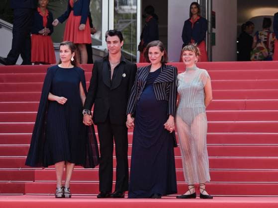 Cannes, 78th Cannes Film Festival 2025 - day 9 - red carpet of the film Romeria Cannes, 78th Cannes Film Festival 2025 - day 9 - red carpet of the film Romeria - In the photo: María Zamora, Mitch Martín, Carla Simón, Llúcia Garcia Cannes Italy  Copyright: xIPA ABACAx