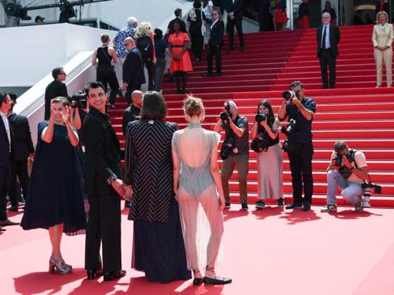 Cannes, 78th Cannes Film Festival 2025 - day 9 - red carpet of the film Romeria Cannes, 78th Cannes Film Festival 2025 - day 9 - red carpet of the film Romeria - In the photo: María Zamora, Mitch Martín, Carla Simón, Llúcia Garcia Cannes Italy  Copyright: xIPA ABACAx