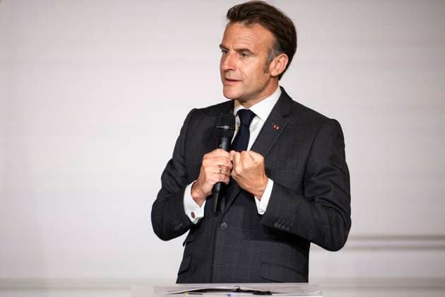 Non Au Harcelement Awards Ceremony - Paris French President Emmanuel Macron speaks at the No to Bullying award ceremony at the Elysee Palace in Paris, France, 21 May 2025. France s Ministry of National Education organizes each year the Non au harcelement (No to Bullying) contest in schools to raise awareness and promote values such as kindness and inclusion. Photo by Eliot Blondet ABACAPRESS.COM Paris France France  Copyright: xBlondetxEliot ABACAx