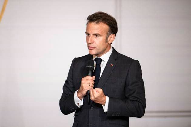 Non Au Harcelement Awards Ceremony - Paris French President Emmanuel Macron speaks at the No to Bullying award ceremony at the Elysee Palace in Paris, France, 21 May 2025. France s Ministry of National Education organizes each year the Non au harcelement (No to Bullying) contest in schools to raise awareness and promote values such as kindness and inclusion. Photo by Eliot Blondet ABACAPRESS.COM Paris France France  Copyright: xBlondetxEliot ABACAx