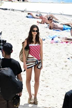 Cannes - Emily Ratajkowski Beach Photoshoot Emily Ratajkowski, also known as Emrata, during a photo shoot on the beach in Cannes, France, on May 21, 2025, as part of the 78th Cannes Film Festival. Photo by Florian Poitout ABACAPRESS.COM Cannes France  Copyright: xPoitoutxFlorian ABACAx