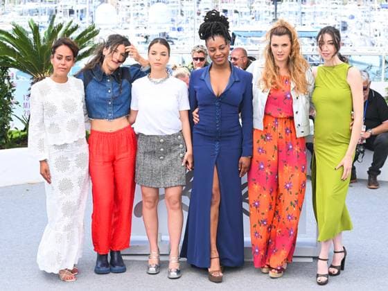 Cannes, France: Cannes, 78th Cannes Film Festival 2025 - Day 10, Photocall of the film Ma frere . In the picture Suzanne de Baecque, Romane Gueret, Fanta Kebe, Shirel Nataf, Lise Akoka and Amel Bent Cannes  - ZUMAp169 20250522_zea_p169_347 Copyright: xAlbertoxTerenghix