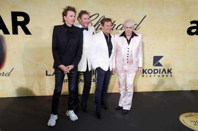 John Taylor, Nick Rhodes, Simon Le Bon und Roger Taylor von Duran Duran bei der 31. amfAR Gala Cannes im Rahmen des Festival de Cannes 2025 78. Internationale Filmfestspiele von Cannes im HÃ tel du Cap-Eden-Roc. Antibes, 22.05.2025