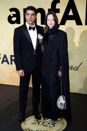Karim Saleh und Andrea Riseborough bei der 31. amfAR Gala Cannes im Rahmen des Festival de Cannes 2025 78. Internationale Filmfestspiele von Cannes im HÃ tel du Cap-Eden-Roc. Antibes, 22.05.2025