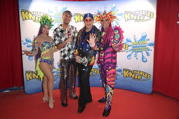 Marcel Damaschke und Julian F.M. Stöckel bei der Premierenfeier, der Zirkus Charles Knie gastiert mit einem sensationellen und außergewöhnlichen artistischen Programm auf dem Heiligengeistfeld in Hamburg, unter dem Motto 100.000 Liter Emotionen sind 40 Artisten und Comedians aus neun Nationen in der Arena zu sehen, Premiere am 22.5.2025