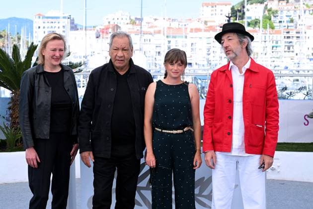 Cannes Film Festival 2025 Cannes, May 13-24, 2025 78th Cannes Film Festival. Photocall film: Ange In the photo: Tony Gatlif, Arthur H, Suzanne Aubert, Delphine Mantoulet Cannes France  Copyright: xIPA ABACAx