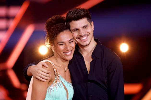 Profitänzer Alexandru Ionel und Stuntfrau Marie Mouroum im Finale der 18. Staffel der RTL-Tanzshow Lets Dance im Coloneum. Köln, 23.05.2025 NRW Deutschland *** Professional dancer Alexandru Ionel and stuntwoman Marie Mouroum in the final of the 18th season of the RTL dance show Lets Dance at the Coloneum Cologne, 23 05 2025 NRW Germany Copyright: xChristophxHardtx