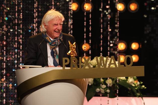 Emil Steinberger - Verleihung des 49. Prix Walo Gerührter Emil Steinberger während seiner Dankesrede für die Auszeichnung mit dem Ehren-Prix Walo für sein Lebenswerk. Verleihung des 49. Prix Walo für das Jahr 2024 am 24.05.2025 im SRF Studio 1 in Zürich-Leutschenbach, Zürich, Schweiz.