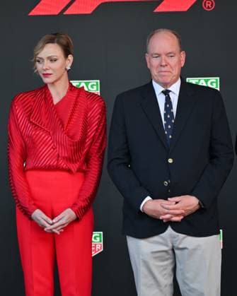 Monaco, Monaco GP 2025, Award Ceremony Pictured: Charlene of Monaco, Prince Albert II of Monaco  Copyright: xManuelexMangiarottix xipa-agency.netx xManuelexMangiarottix IPA_Agency_IPA58235815
