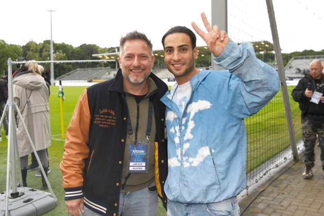 Jens Pape und Timur Ülker beim Benefiz-Fußballspiel Kicken mit Stars im Eilenriedestadion. Hannover, 25.05.2025