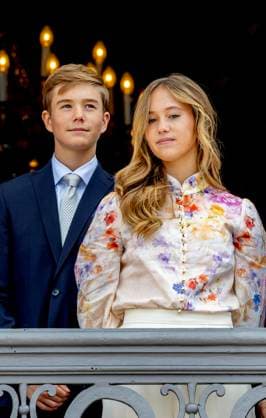 26-05-2025 Denmark Prince Vincent and Princess Josephine celebrating the King his 57th birthday on the balcony of Frederik VIII palace in Copenhagen. Â  Copyright: xPPEx