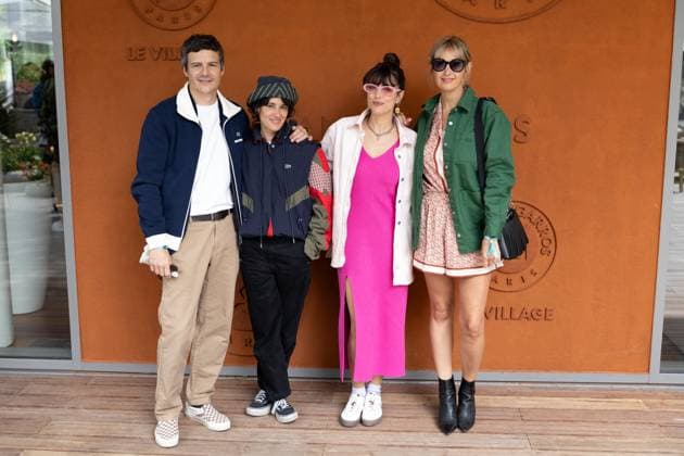 2025 French Open - Celebrities At Village Day 2 NB Nicolas Moreau, Eva Guide, Vanessa Guide and Caroline Anglade attends Village during the 2025 French Open at Roland Garros on May 26, 2025 in Paris, France. Photo by Nasser Berzane ABACAPRESS.COM Paris France  Copyright: xBerzanexNasser ABACAx