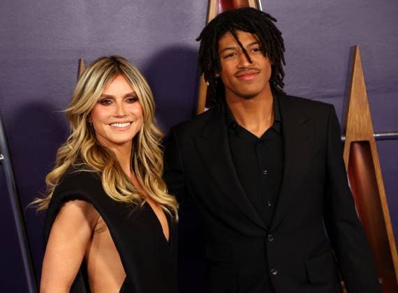 Heidi Klum and Henry Samuel arrive for the 51st annual American Music Awards at the Fontainebleau Las Vegas on Monday, May 26, 2025.  LAV20250525481 JAMESxATOA