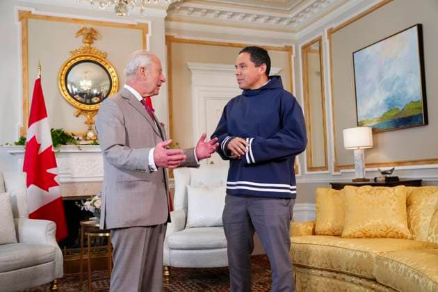 May 26, 2025, Ottawa, On, CANADA: King Charles meets with ITK President Natan Obed at Rideau Hall in Ottawa on Monday, May 26, 2025. King Charles will deliver the throne speech Tuesday, May 27. Ottawa CANADA  - ZUMAc35_ 20250526_zaf_c35_183 Copyright: xSeanxKilpatrickx