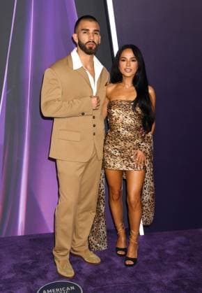 LAS VEGAS, NV - MAY 26: **EDITORIAL USE ONLY** Manuel Turizo and Becky G at the 2025 American Music Awards at Fontainebleau Las Vegas on May 26, 2025 in Las Vegas, Nevada. Copyright: xJeffreyxMayerx