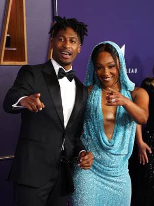 Jon Batiste and Tiffany Haddish arrive for the 51st annual American Music Awards at the Fontainebleau Las Vegas on Monday, May 26, 2025.  LAV20250525522 JAMESxATOA