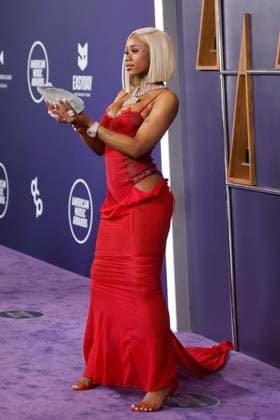 May 26, 2025, Las Vegas, California, USA: LAS VEGAS, NEVADA - MAY 26: Sexxy Red at the 2025 American Music Awards at Fontainebleau Las Vegas Las Vegas USA - ZUMAg107 20250526_zep_g107_080 Copyright: xNinaxPrommerx