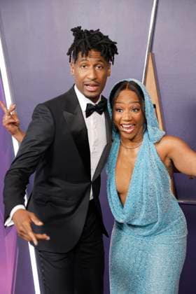 May 26, 2025, Las Vegas, California, USA: LAS VEGAS, NEVADA - MAY 26: Jon Batiste, Tiffany Haddish at the 2025 American Music Awards at Fontainebleau Las Vegas Las Vegas USA - ZUMAg107 20250526_zep_g107_099 Copyright: xNinaxPrommerx