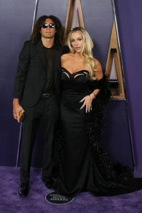 May 26, 2025, Las Vegas, Nevada, USA: Makoa Kaleiki Ho and Tana Mongeau at the 2025 American Music Awards held at the Fontainebleau Hotel in Las Vegas, Nevada on Monday May 26, 2025. BURT HARRIS BNS PI Las Vegas USA - ZUMAp124 20250526_zaa_p124_051 Copyright: xBurtxHarrisx